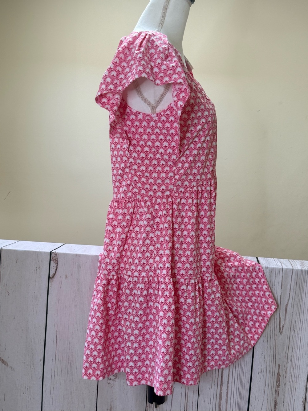 Vineyard Vines Pink Printed V-Neck Tiered Dress - Picture 3 of 7
